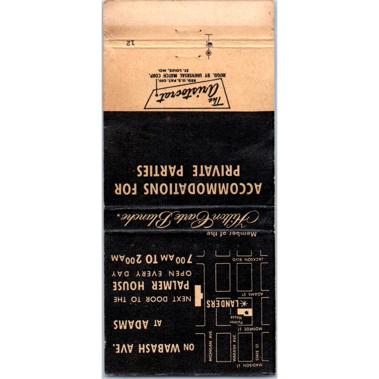 Lander's Restaurant Chicago IL Advertising Matchbook Cover SA1-M11