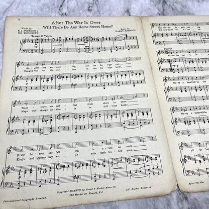 After the War is Over WWI Joseph Woodruff 1917 Sheet Music TK2-SM-2