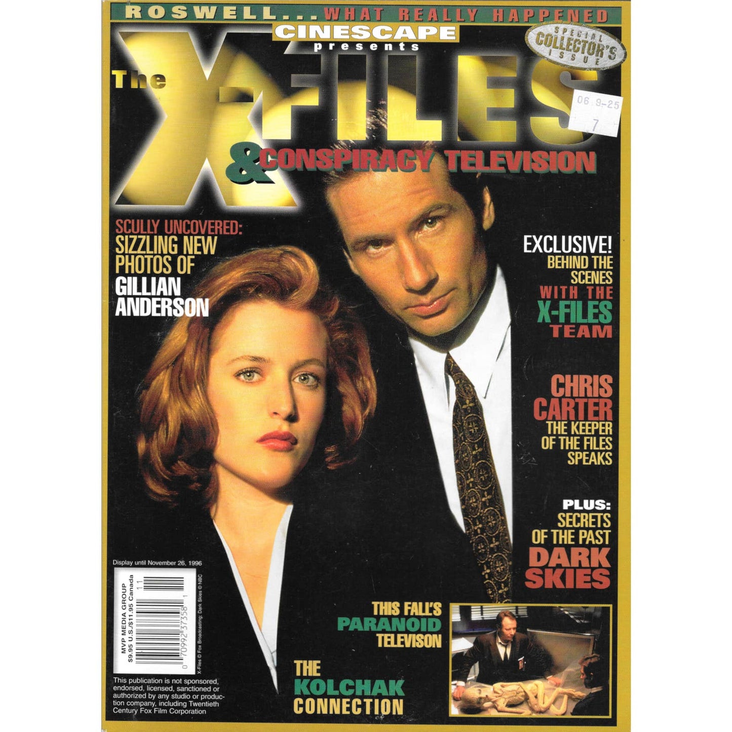 The X-Files Magazine Cinescape Nov 1996 David Duchovny And Gillian Anderson TJ7