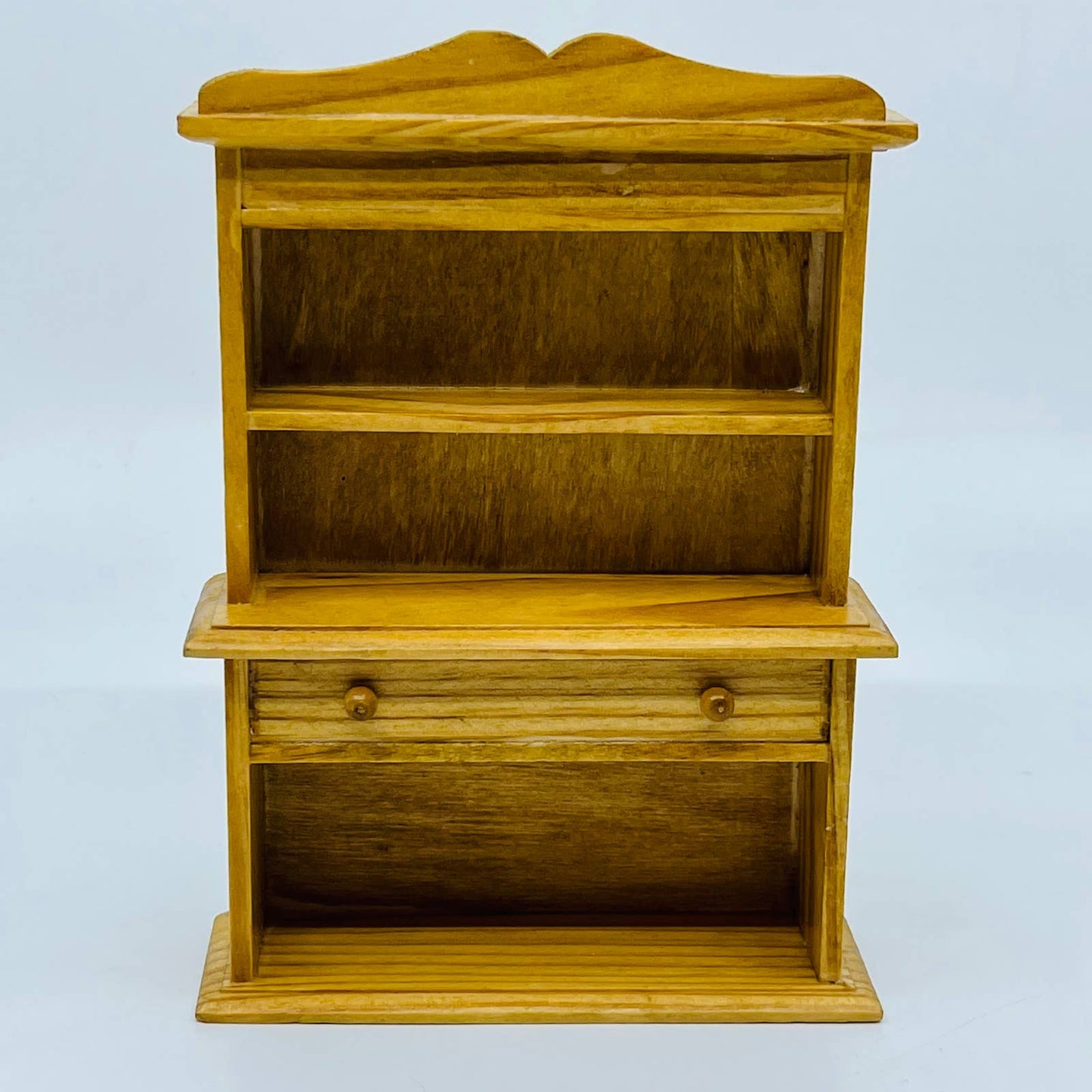 Vintage Dollhouse Furniture Solid Wood Bookshelf 5 1/2” TD2