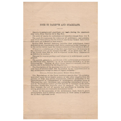 1913 Dec WWI Era US Naval Academy Midshipman JGM Stone Report Card J Gibbons AC9