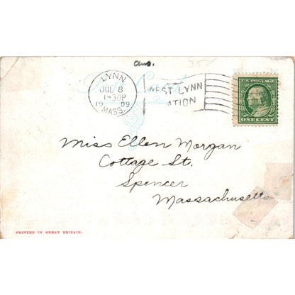 1909 Bank of Cupid Valentine Original Postcard P1-13