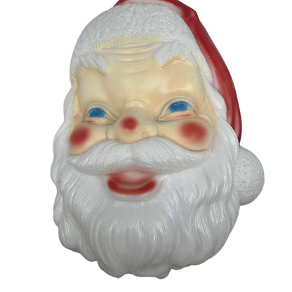 VTG 1968 Empire Lighted Christmas Blow Mold Santa Face 17" Santa Head w/Cord