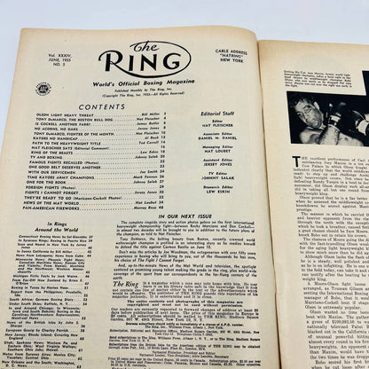 1955 June - The Ring Boxing Magazine – Rocky Marciano Don Cockell Cover TA5