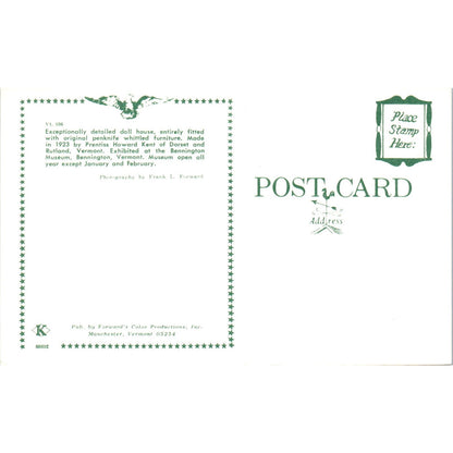 Prentiss Howard Kent Doll House Dorset & Rutland VT Original Postcard PB9