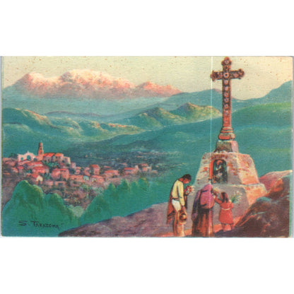 Oleo de Salvador Tarazona La Mujer Dormida Original Postcard TK1-P20