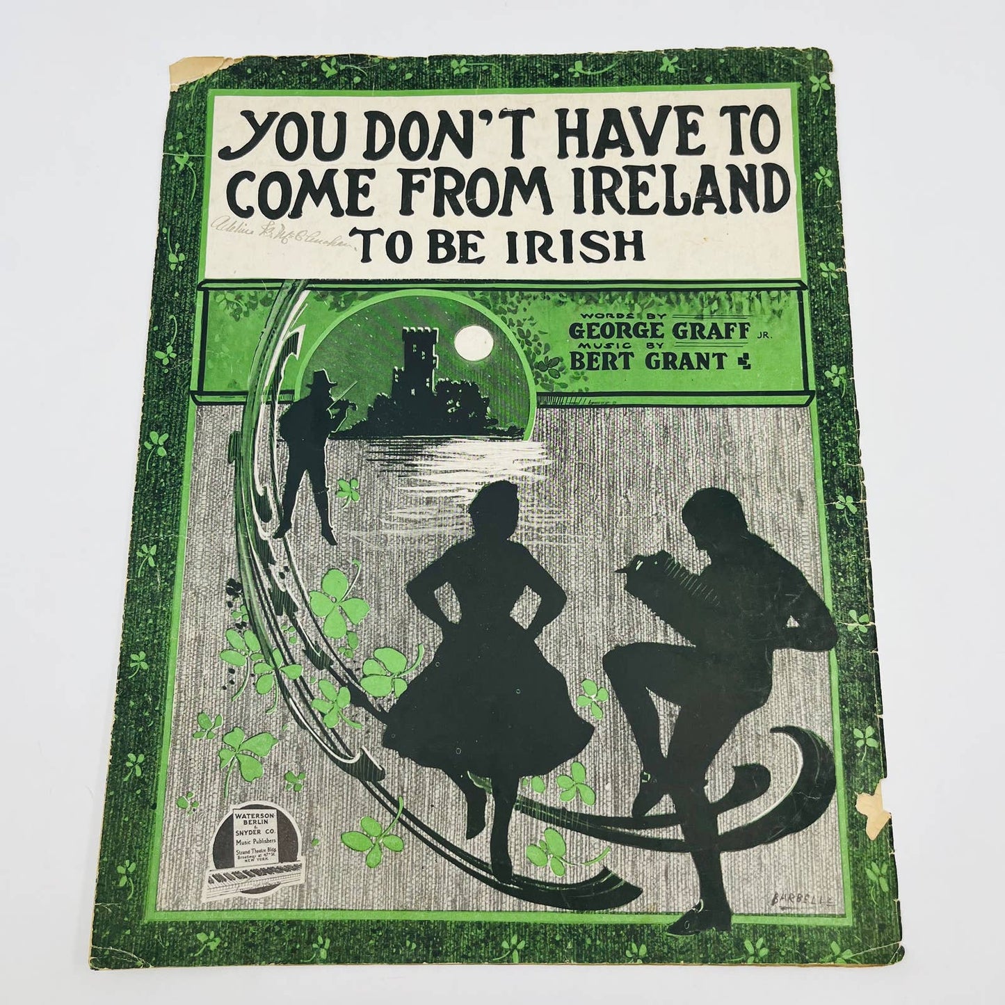 1917 Sheet Music You Don’t Have to be From Ireland to Be Irish M1