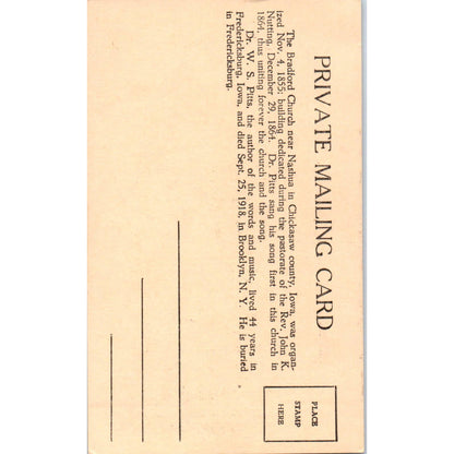 c1900 Sheet Music Postcard Hymn The Church in the Wildwood Original TK1-24