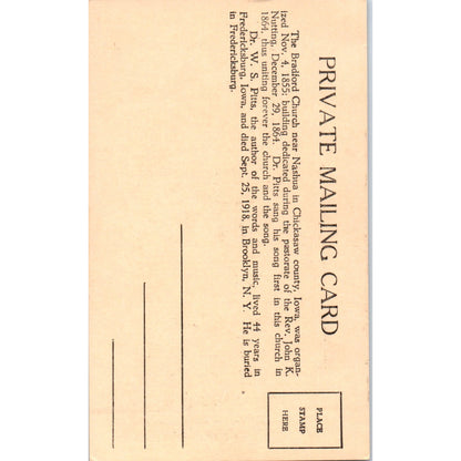 c1900 Sheet Music Postcard Hymn The Church in the Wildwood Original P1-13