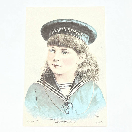 1880s Victorian Trade Card Providence, RI Trade Card, Hunt's Remedy Medicine AC2