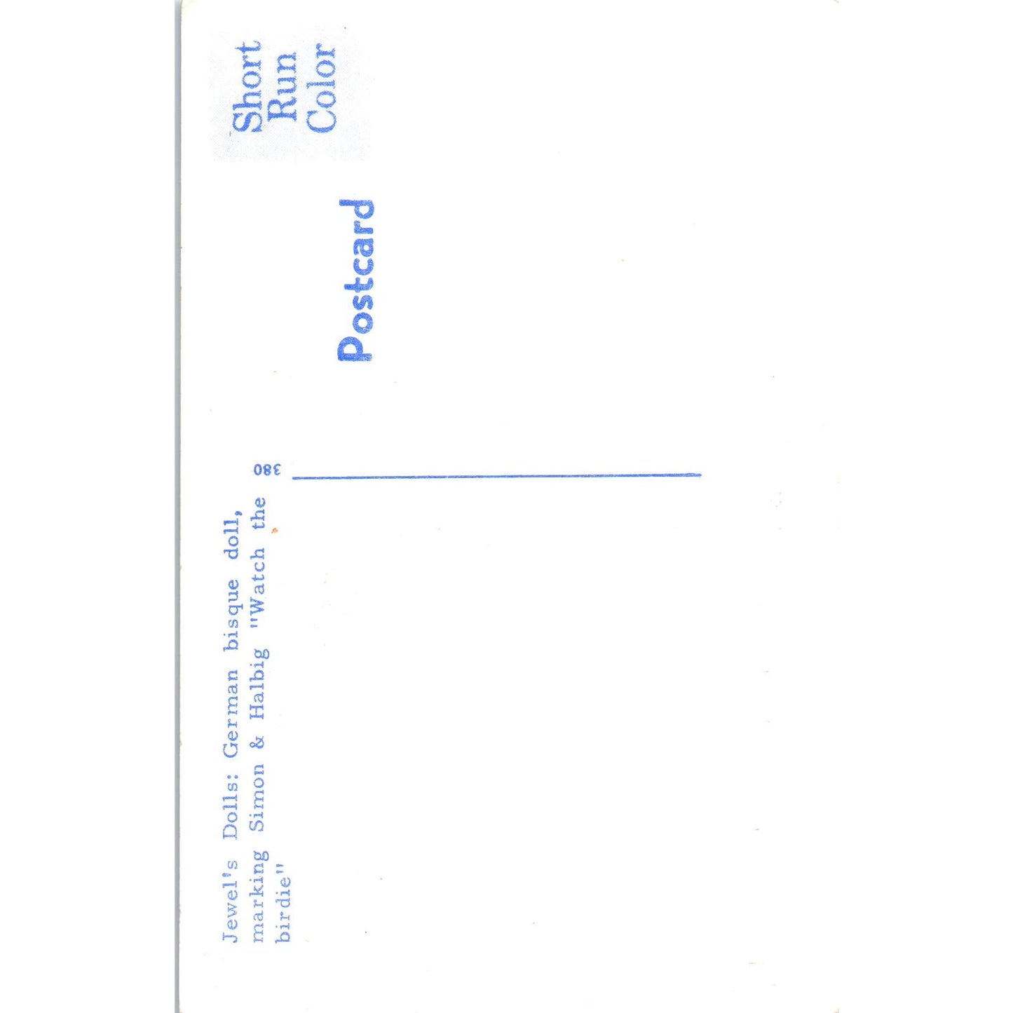 Jewel's Dolls German Bisque Simon & Halbig Original Postcard PB8