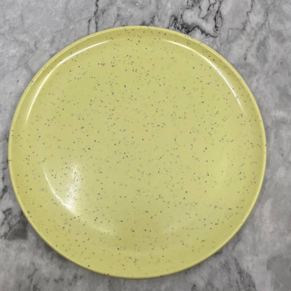 MCM Imperial Ware Speckled Confetti Yellow Dinner Plate Set Melmac Malamine TA3