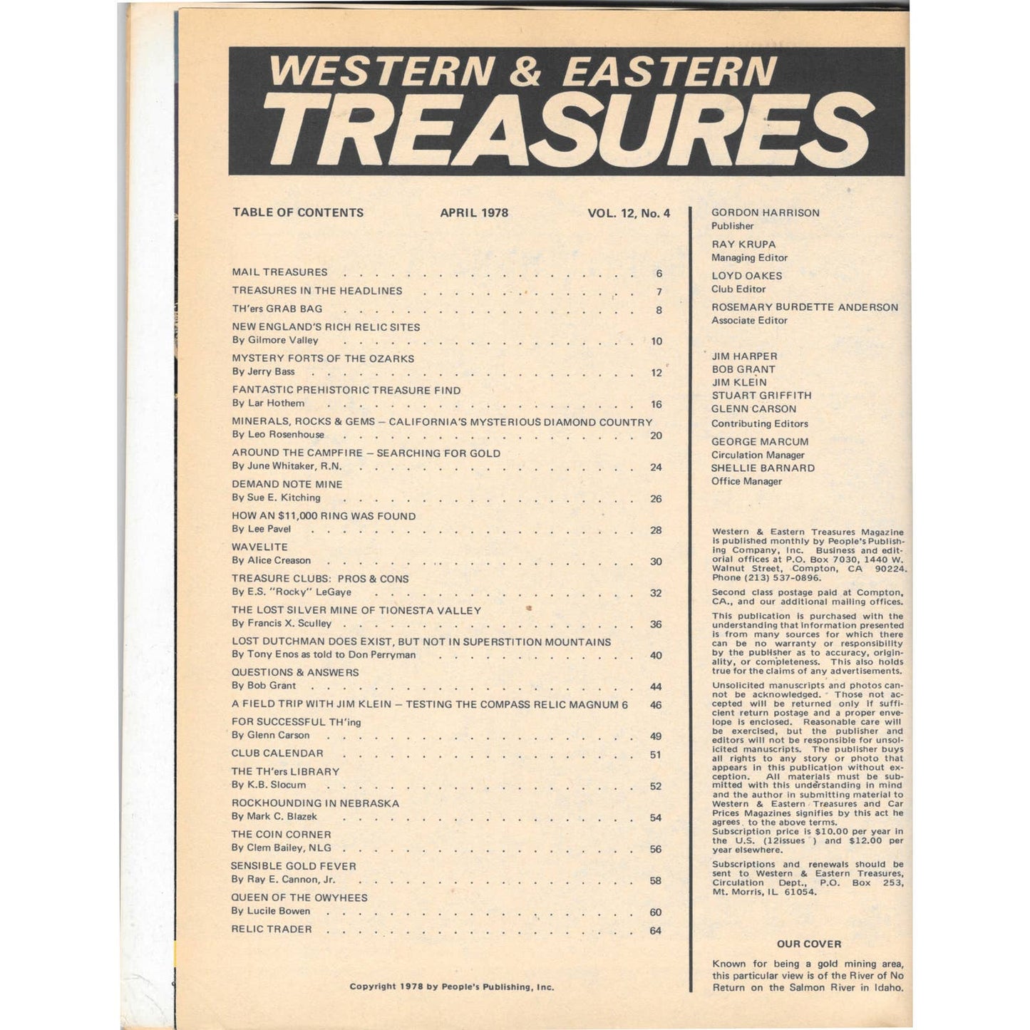 Western & Eastern Treasures Magazine - Gold Metal Detecting April 1978 M4