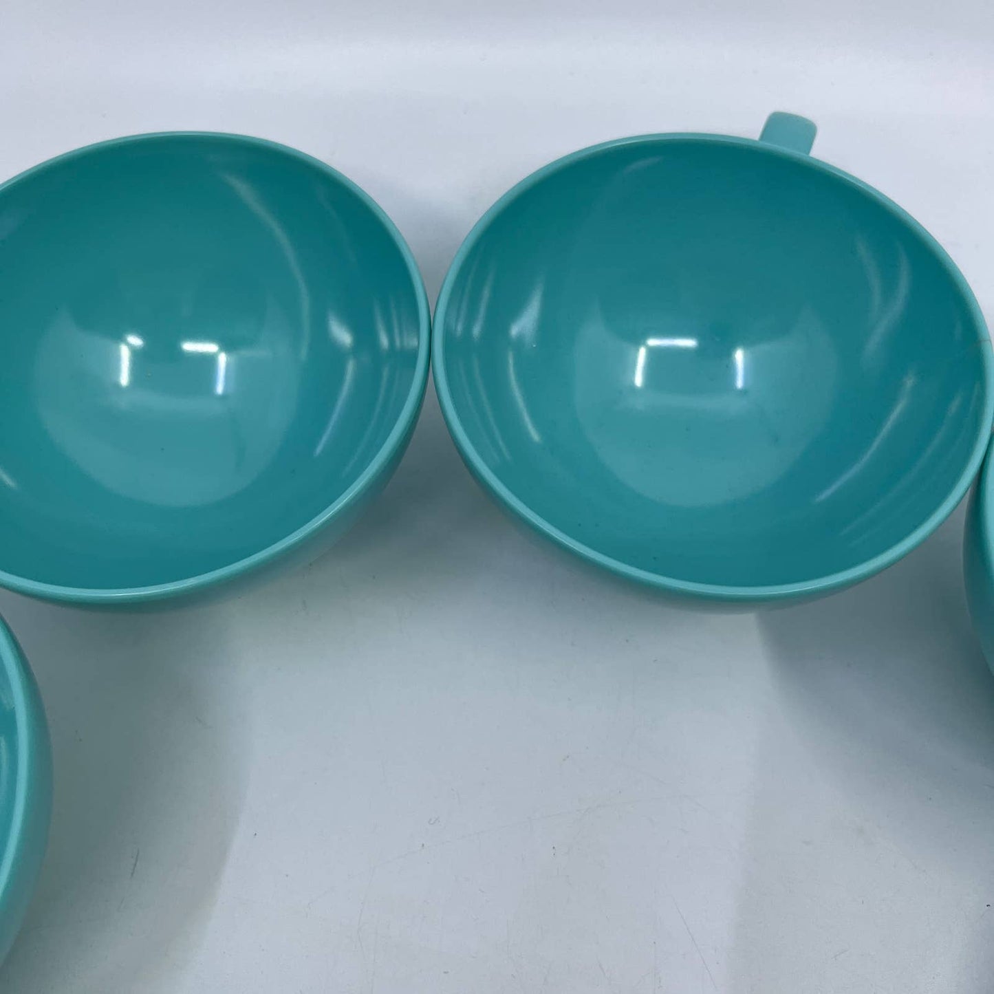 Set of 8 Texas Ware Cups Turquoise Blue Melmac Melamine #150 TI5