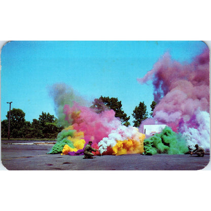 Colored Smoke Demonstration Sampson Air Force Base Geneva NY - Postcard TJ7-RP1