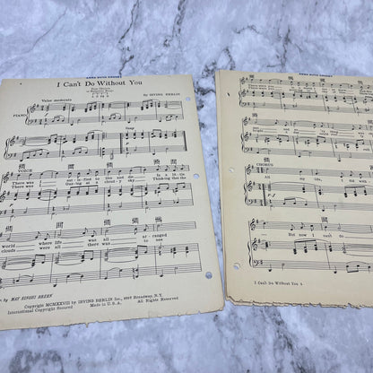 1928 I Can't Do Without You By Irving Berlin Vintage Sheet Music V41-3