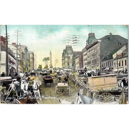 Jacques Cartier Market Montreal 1907 - Original Postcard P3-5