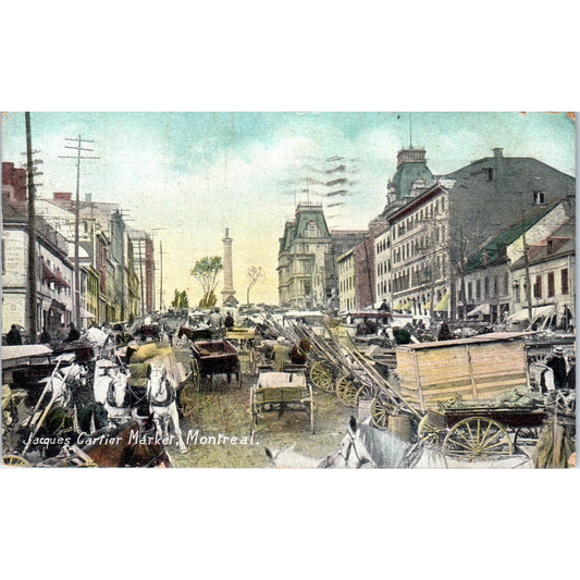 Jacques Cartier Market Montreal 1907 - Original Postcard P3-5