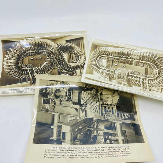 1958 Geneva Conference US Fusion Exhibit Stellarator Press Photo Set of 3 D3