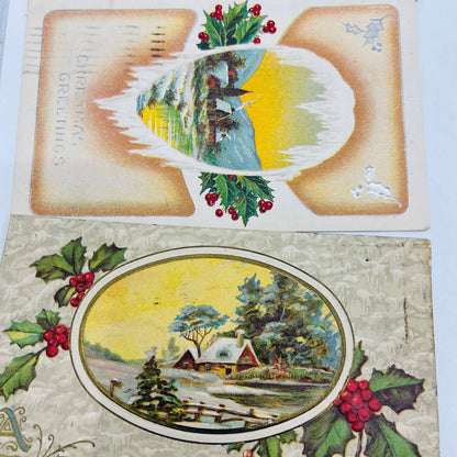 Antique 1900-30 Huge 22pc Christmas Post Card Lot Embossed Gilt Dresden TD1-2