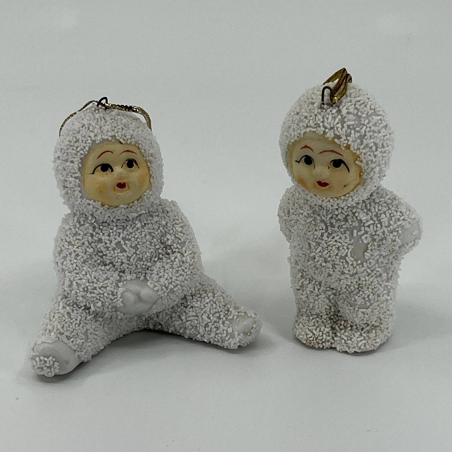 Vintage 2.5” Snow Babies Christmas Tree Ornament Set of 2 SA1