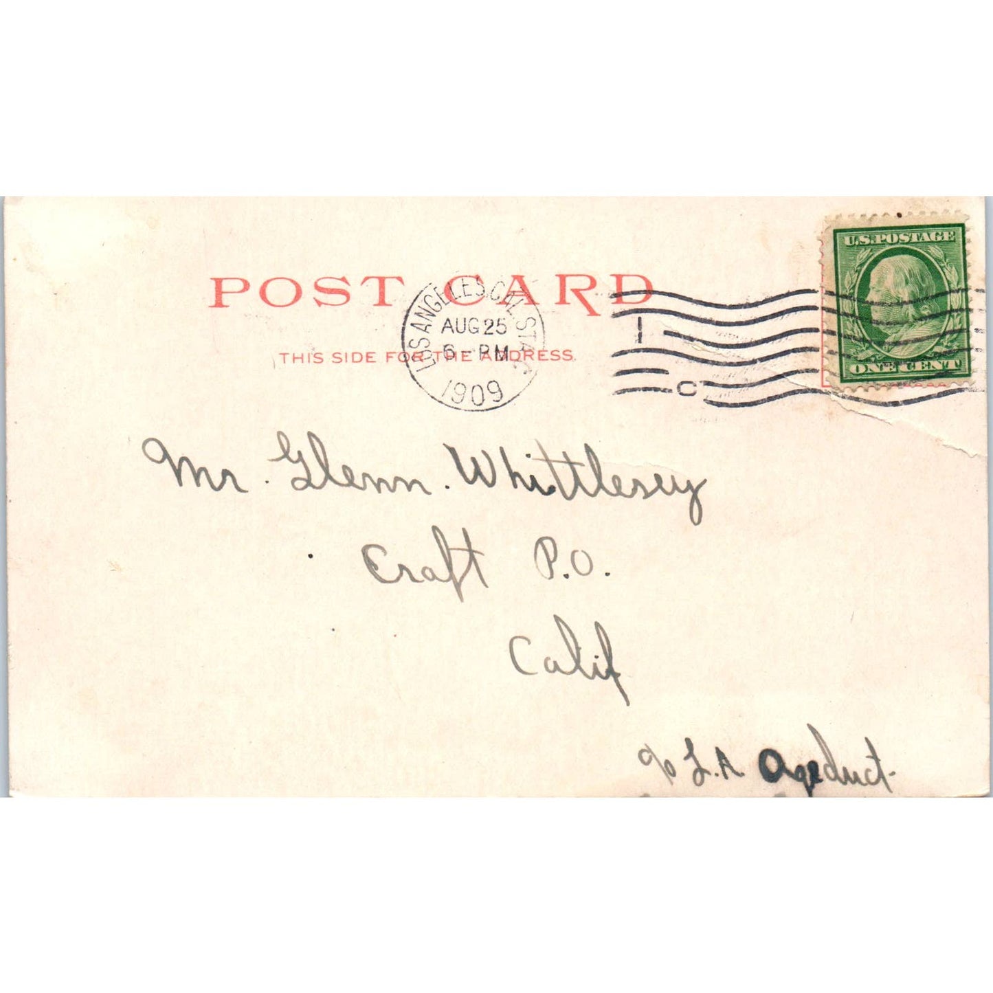 Ocean Park California Bath House and Beach 1909 Original Postcard TK1-25