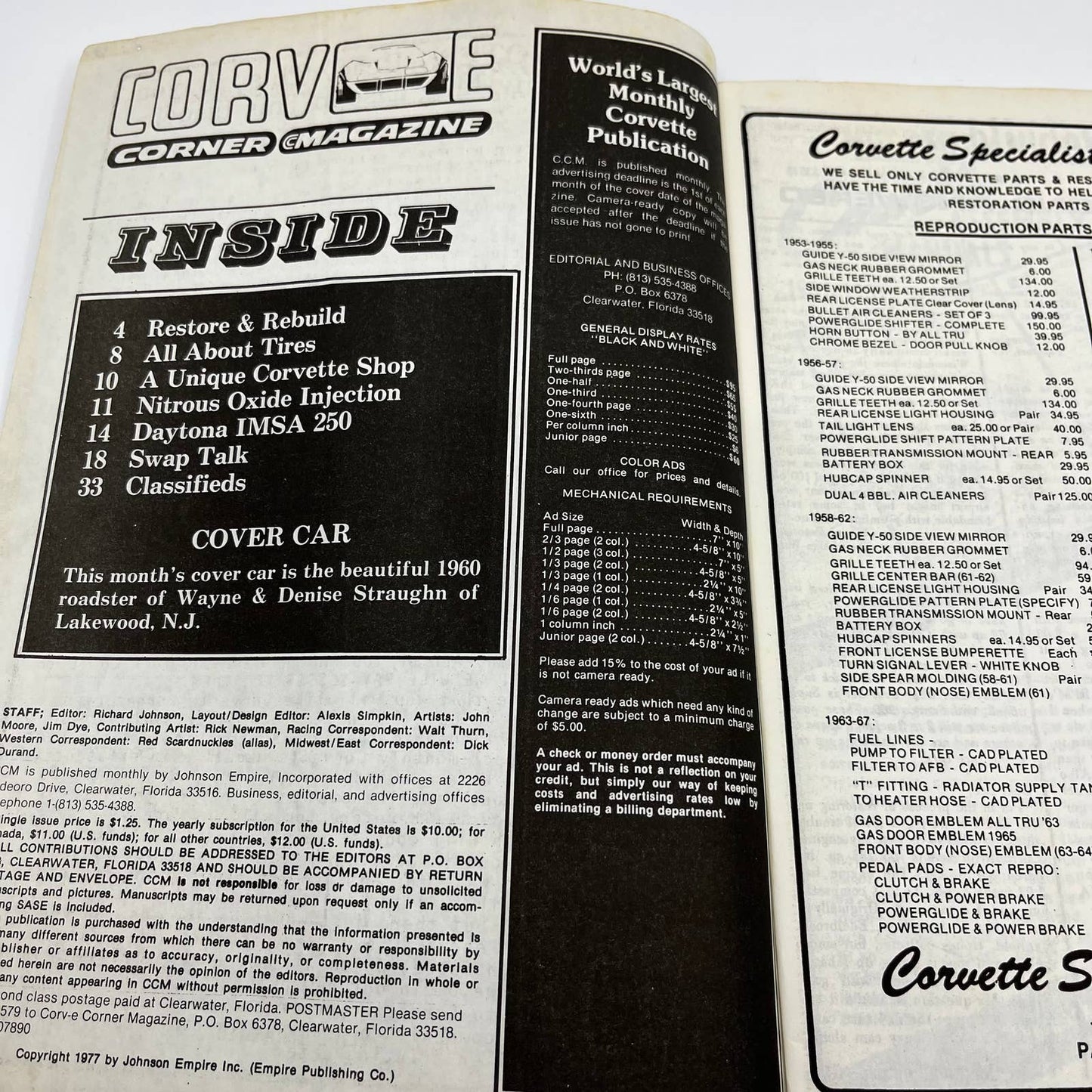 1978 Jan - Corvette Corner Magazine Restor and Rebuild Daytona IMSA 250 TG1