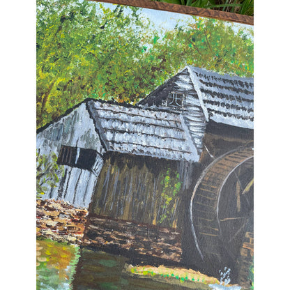 Original Framed Hand Painted Portrait Painting of Mabry Mill Virginia OOAK