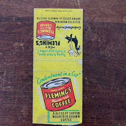 Fleming's Flavor-Rich Coffee Advertising Matchbook Cover SB3-M1