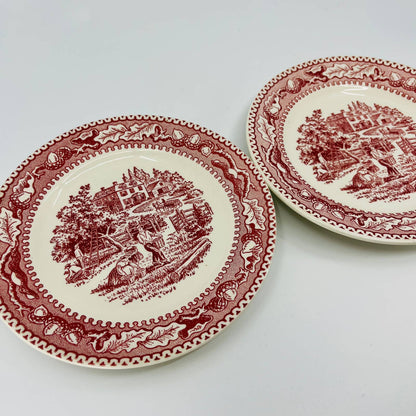 1960s Memory Lane Royal Ironstone Underglazed Saucer HARVEST 6” Set of 2 TD1