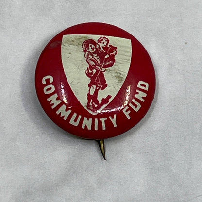 1920s Pinback Button Pin Community Fund SE7-2
