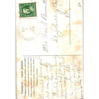 Victorian Woman With Multiple Babies in a Canoe 1910 Original Postcard TK1-24