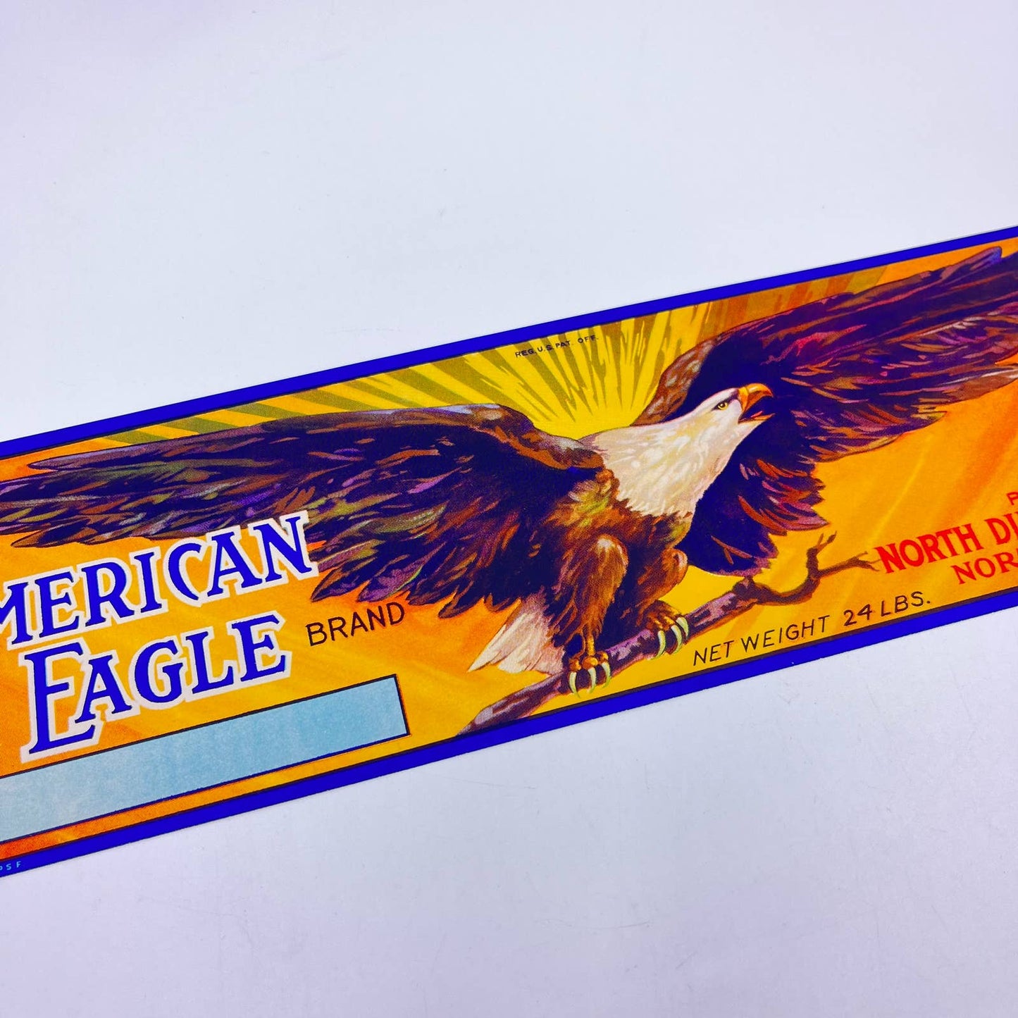 1940s WWII American Eagle Brand Grape Crate Label North Dinuba California FL3