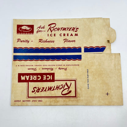 1940s Richtmyer’s Ice Cream Box Seneca Frosted Food Lockers Watkins Glen NY L4-2