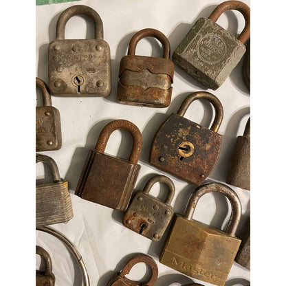Vintage and Antique Lock Collection with Mismatched Keys