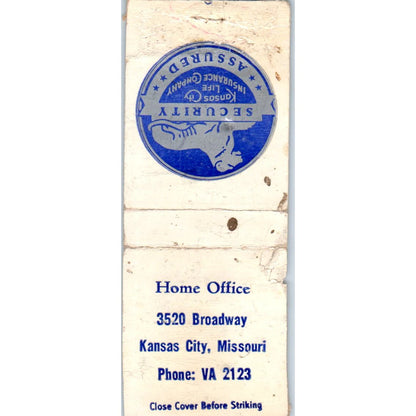 Kansas City Life Ins. Co. Kansas City MO Advertising Matchbook Cover SA9-M2