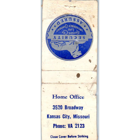 Kansas City Life Ins. Co. Kansas City MO Advertising Matchbook Cover SA9-M2