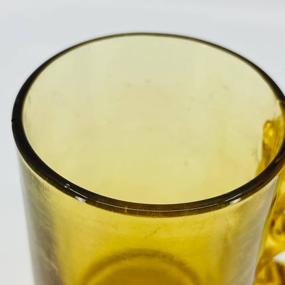 1960s University of Iowa Hawkeyes Amber Glass Mug Stein Knucklebuster TB7