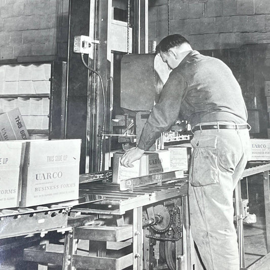 1940s Assembly Line Manufacturing Photo Uarco Business Forms Chicago IL AA7-25