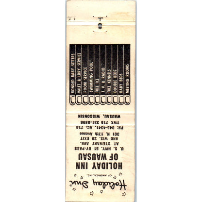 Holiday Inn Wausau Wisconsin Advertising Matchbook Cover MM9-9