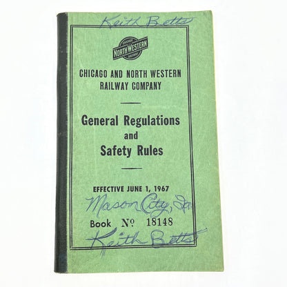 1967 Chicago Northwestern Railway General Regulations & Safety Rules Booklet H5-3
