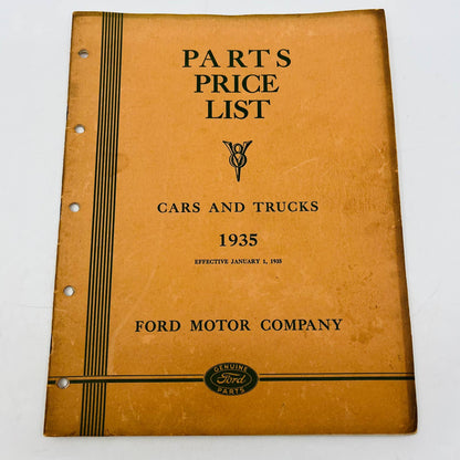 1935 Ford Cars and Trucks Parts Price List Catalog Ford Motor Company BA4