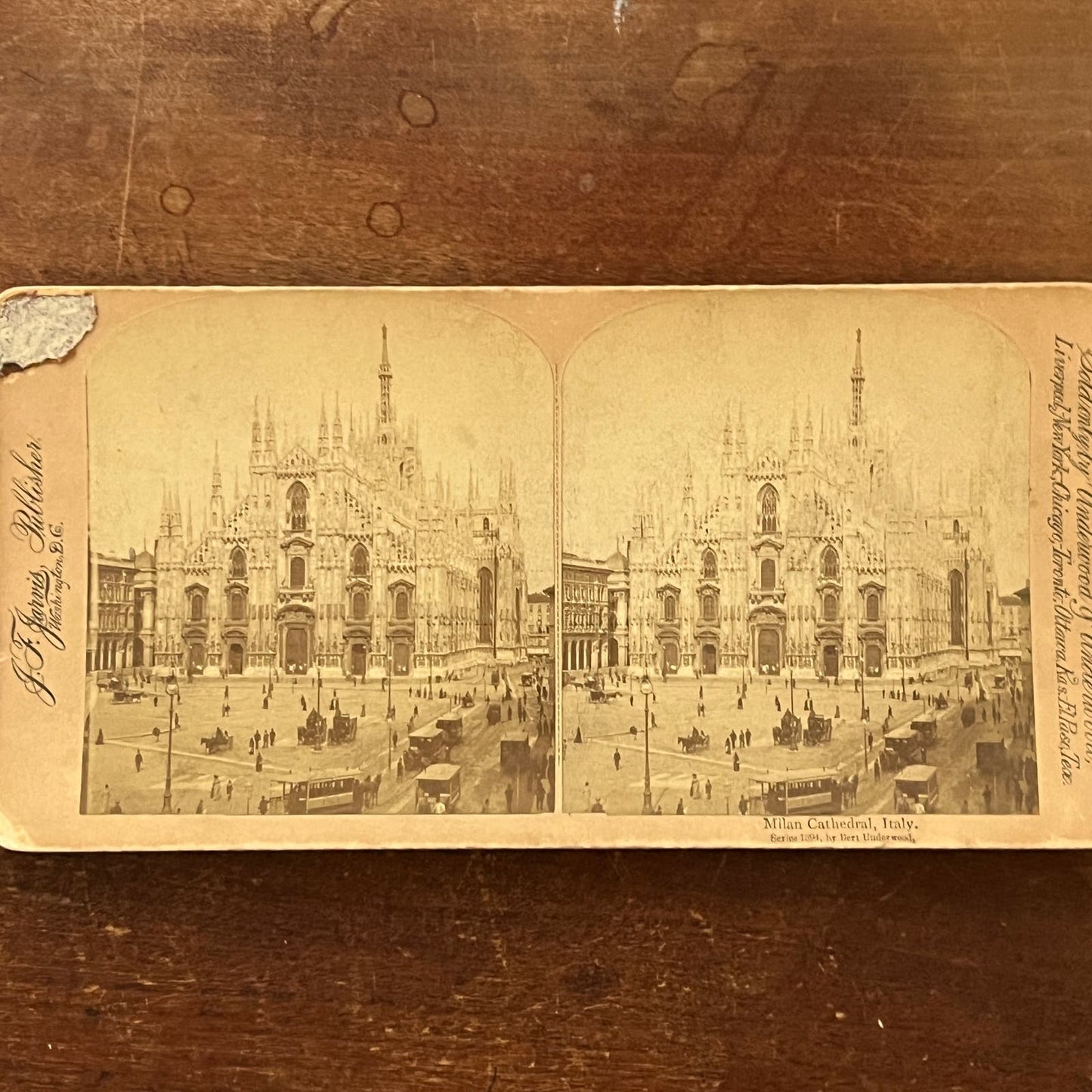 Milan Cathedral Italy 1894 Antique Stereoview Card TJ9-V3