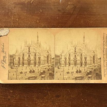 Milan Cathedral Italy 1894 Antique Stereoview Card H2-5