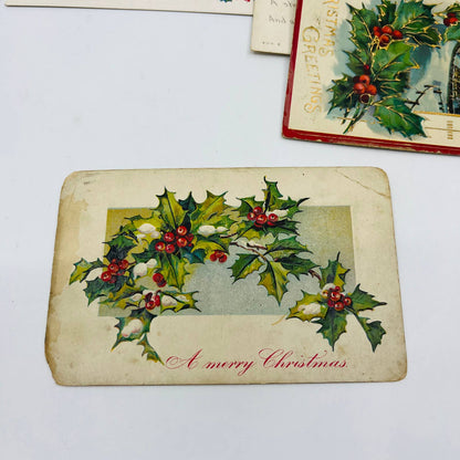 Antique 1900-30 Huge 22pc Christmas Post Card Lot Embossed Gilt Dresden TD1-2