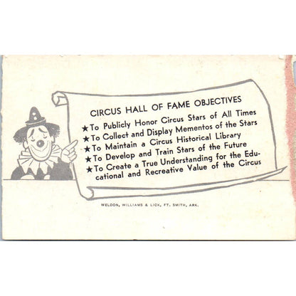 Vintage Circus Hall of Fame Ticket Stub Sarasota Florida SE3-4