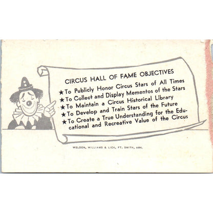 Vintage Circus Hall of Fame Ticket Stub Sarasota Florida TH2-SF2