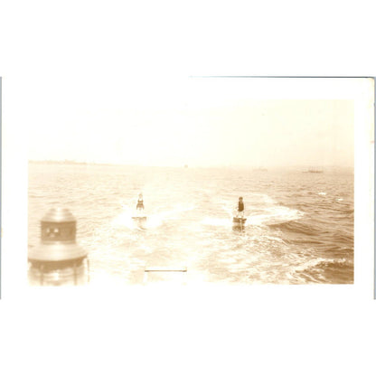 Antique Postcard RPPC Early Water Skiing Photo SE8