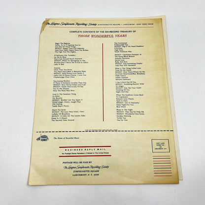 1960s The Longines Symphonette Society Leaflet and Record Set Order Form AB3