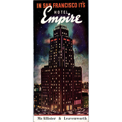 1950s Hotel Empire San Francisco Fold Out Travel Brochure SE3-4